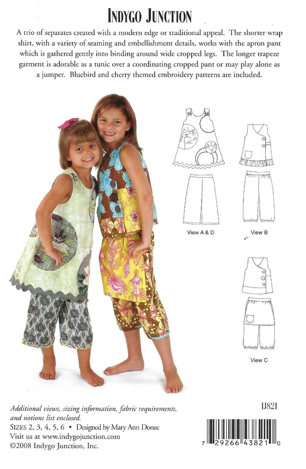 Indygo Junction - Uptown Tops & Trousers, Wrap Tunic, Cropped Pants Sz 2-6 UNCUT - Image 2 of 3