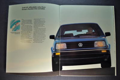 1990 Volkswagen Golf & GTi Catalog Sales Brochure Excellent