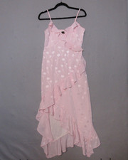 Japna Dress Medium Pink Floral Ruffle Y2K Fairy Romantic Whimsical Cottage Core