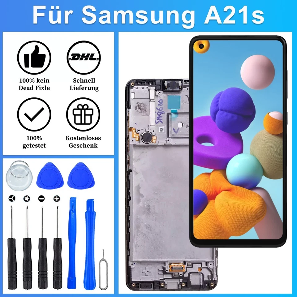 ZOETEC Genuine Samsung Galaxy A21s A217F LCD Display Touch Screen+Rahmen+Artifact