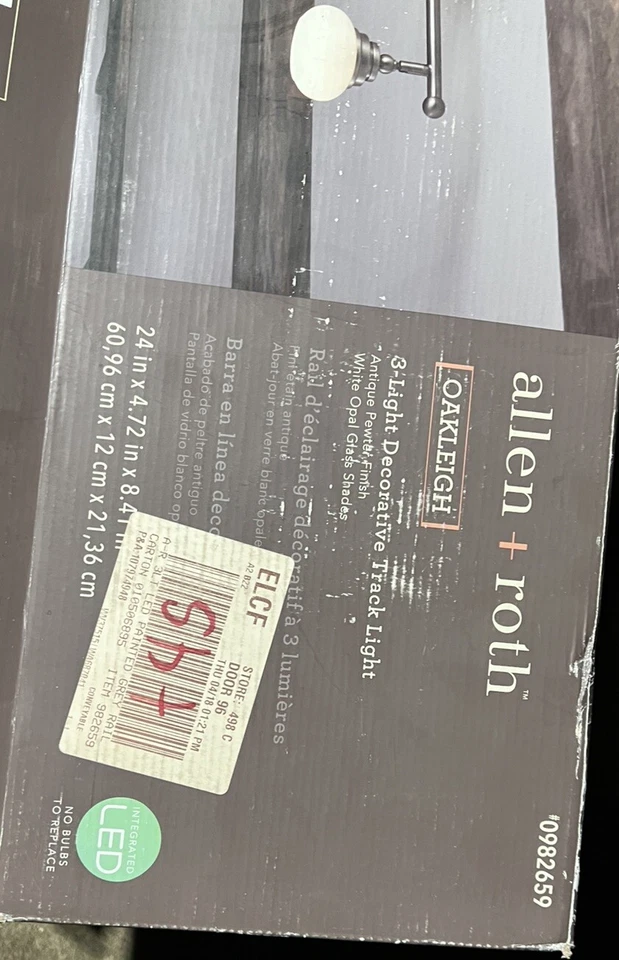 Allen + Roth Oakleigh 3-Light 24-in Antique Pewter LED Track Bar Track Light Kit - Image 4 of 4