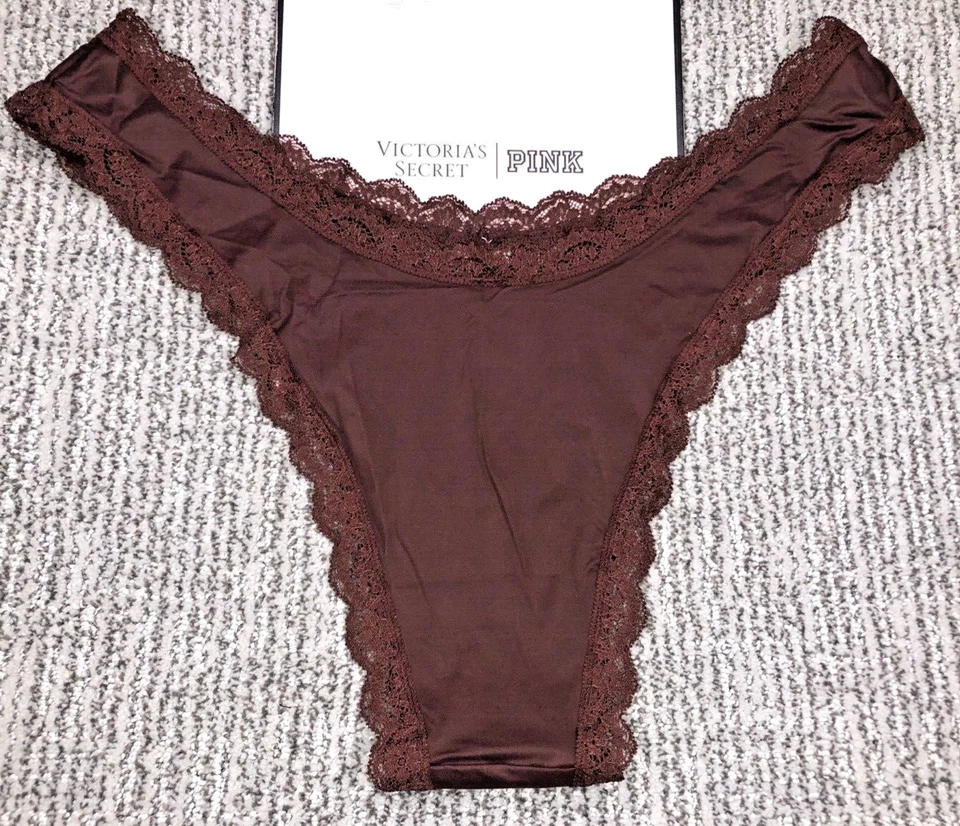 Victoria's Secret Dream Angels NUEVO CON ETIQUETAS XL Borgoña Encaje Ribete Brasileño Descarado Panty Foto 2 de 4