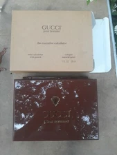 RARE Vintage Gucci Pour Homme 1 oz Cologne Spray & Mini Calculator Set NIB