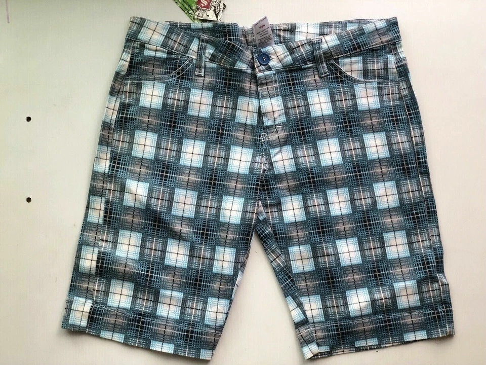 Shorty Juniors Blue Plaids Shorts Multi Size Colors RL - Image 3 of 4