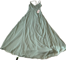 After Six Maxi Dress Women Size 0 R Green Front Slit Lined Style No 1557 A2