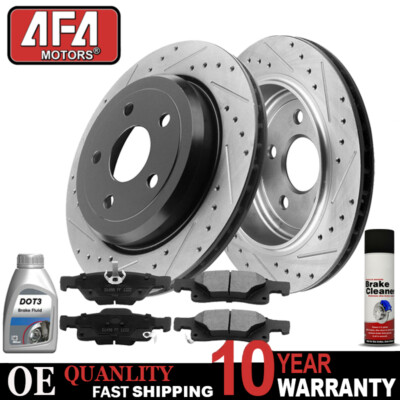 Rear E-Coating Disc Rotors & Brake Pads for Jeep Grand Cherokee Dodge Durango