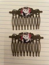 (2) Audrey Hepburn Breakfast At Tiffany’s Vintage Bronze Filigree Hair Combs