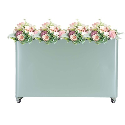 Metal Planter Box W/wheel Trough Raised Drainage Hole Garden Bed Cafe Fence 1m N