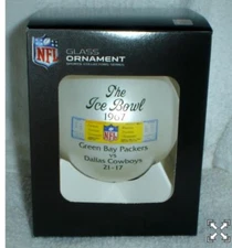 GREEN BAY PACKERS vs Dallas Cowboys 1967 The Ice Bowl CHRISTMAS ORNAMENT NIB
