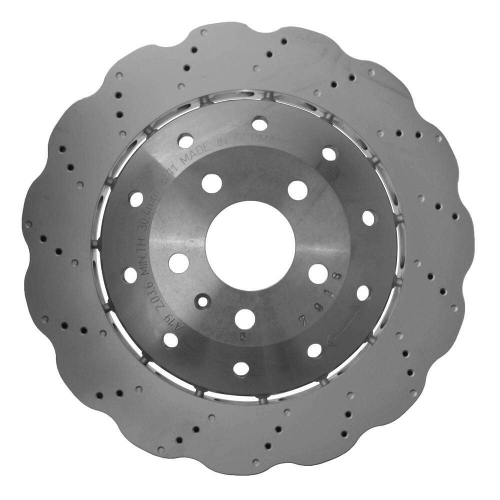 SHW Performance Drilled Dimpled Wavy 2 Piece 356mm Disc Brake Rotor For Audi R8