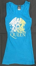 Queen Rare Dragonfly Women's S Tank Top White/Yellow on Blue Shirt Day at Races