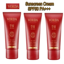 3x VORDA Gold Ginseng Sunscreen Cream SPF50 PA+++ Waterproof Foundation Nourish
