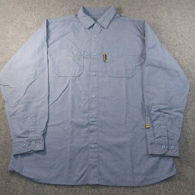 Benchmark FR Silver Bullet Shirt Men's Large Tall Blue ARC HRC Cat 2 NFPA USA