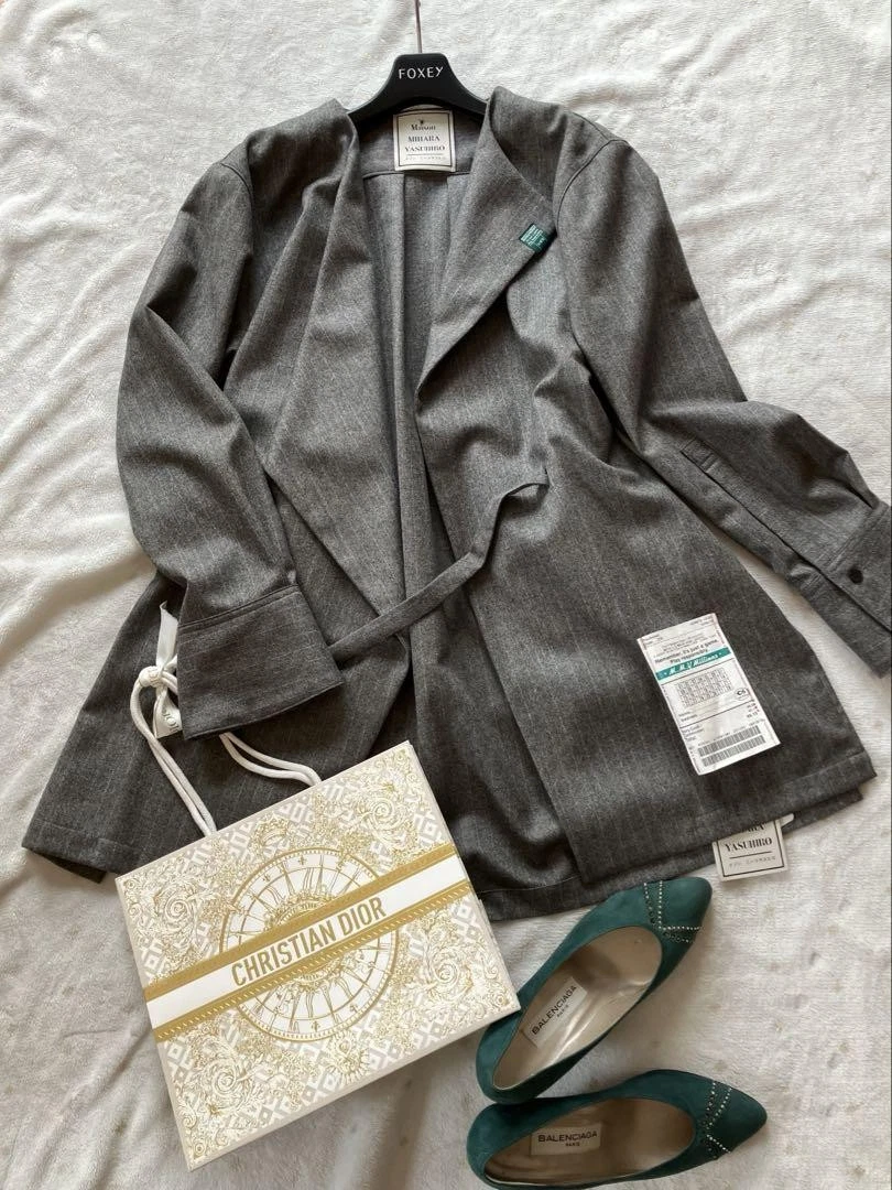 Rara giacca sartoriale Maison Mihara Yasuhiro righe grigie made in Japan