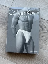 NIB RARE VINTAGE Calvin Klein Men's Ribbed Sport Brief White XL U2100 2