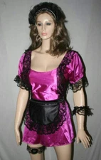 Fuchsia Upstairs Maid Sexy Adult French Maid Costume Size Large