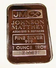 JM Johnson Matthey Vintage Silver Bar 1 OZ Troy Ounce .999 Bullion C157788