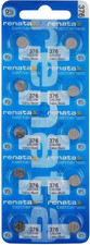 Renata 376 SR626W Batteries - 1.55V Silver Oxide 376 Watch Battery (10 Count)