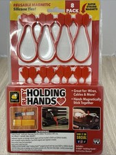 Ruby Holding Hands Reusable Magnetic Silicone Ties 8 Pack Cable Organizer