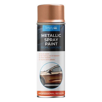 Metallic Bronze Spray Paint Fast-Drying Multi-Purpose 500ml Simply Auto
