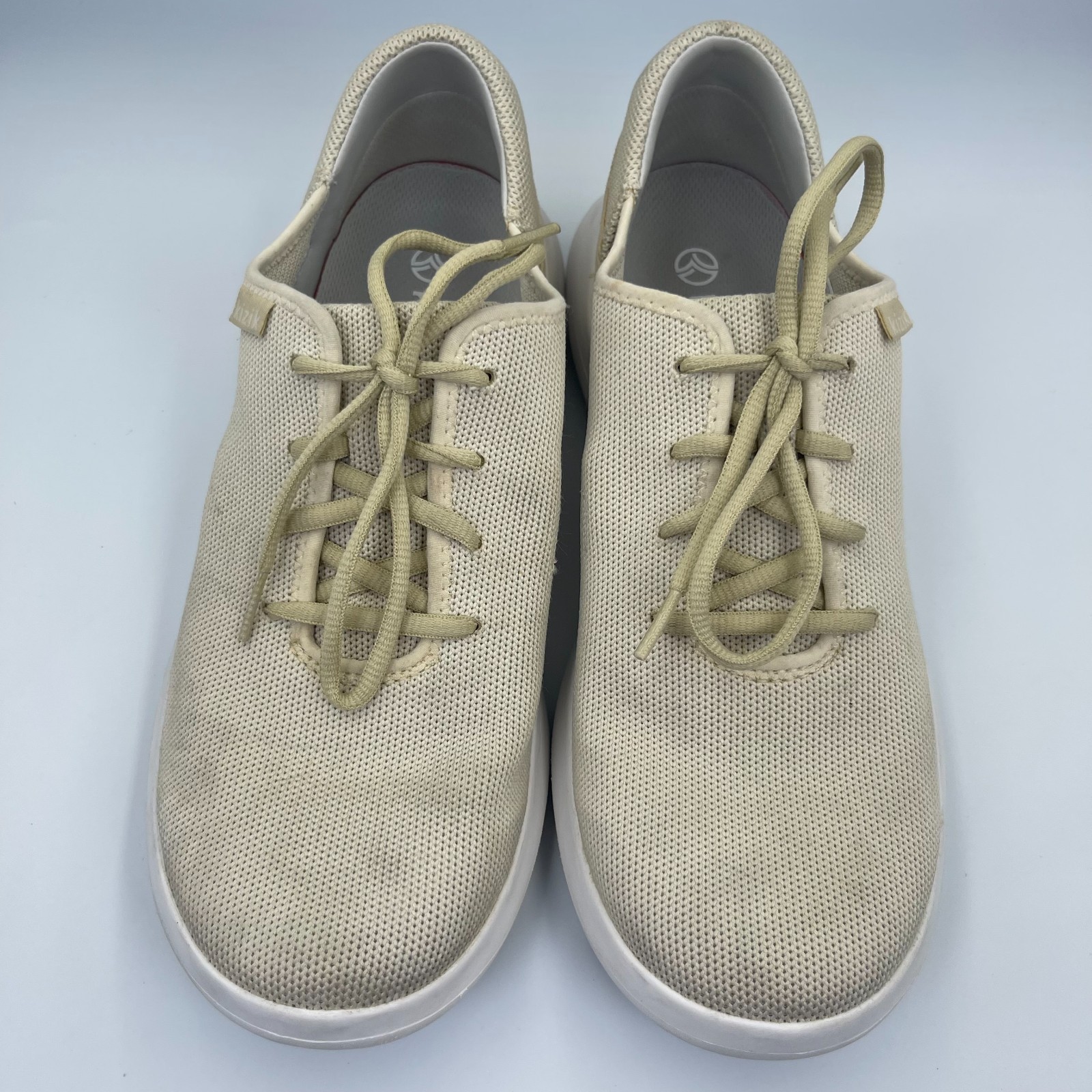 Zapatillas sin cordones Kizik Madrid Eco Knit para hombre 9,5 para mujer 11 marfil manos libres