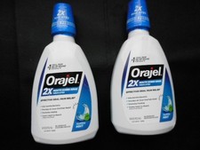 2 Unopen Orajel 2X Mouth Sores Rinse Medicated Kills Bacteria Promotes Healing