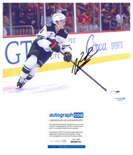 Zeev Buium 'Minnesota Wild' Signed 8x10 Photo ACOA NHL Vancouver Canucks