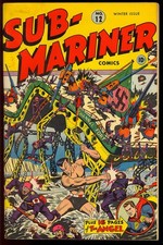 Sub-Mariner Comics #12 (Glue) Nice! Golden Age WWII Cover Timely 1943 App. VG+