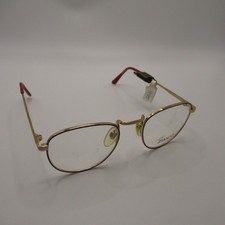ZIMCO Galant Vintage Eyeglass Frames 49-20-140 Gold Burgundy Oval Full Rim