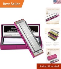 Lightweight and Easy-to-Play 10-Hole C Key Harmonica for Kids - Pink Edition