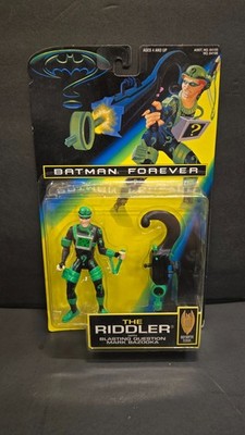 BATMAN FOREVER THE RIDDLER WITH BLASTING QUESTION MARK BAZOOKA KENNER NIB 1995