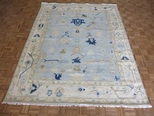 8 x 10 Hand Knotted Light Blue Modern Oushak Oriental Rug G16019