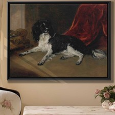 Framed Dog Portrait Canvas Print Vintage Animal Wall Art Decor Dog Lovers Art