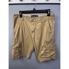 Iron Co Cargo Shorts Mens 32 Tan Khaki Ripstop Utility Hiking Pocket Relaxed