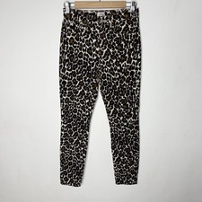 J. Crew Highest Rise Toothpick Leopard Stretch Corduroy Pants Women’s 25 Boho