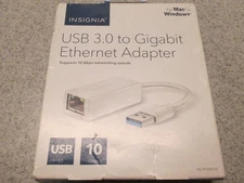 INSIGNIA USB 3.0 to Gigabit Ethernet Adapter, USB 3.0 up to 10Gpbs speeds