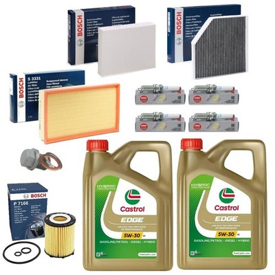 8L CASTROL EDGE LL 5W30 FULL BOSCH SERVICE KIT FOR MERCEDES E200 2.0 W213 2016+