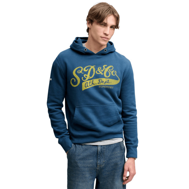 Superdry Men's Bleu Hooded Sweatshirt Vintage - Image 3