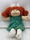 Vintage Cabbage Patch Kids Doll Girl Red Yarn Hair Green Dress 16 Inch
