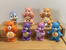 TCFC Care Bears Mini Figures Set 7 Vintage 1983 Cousin Cozy Heart Penguin