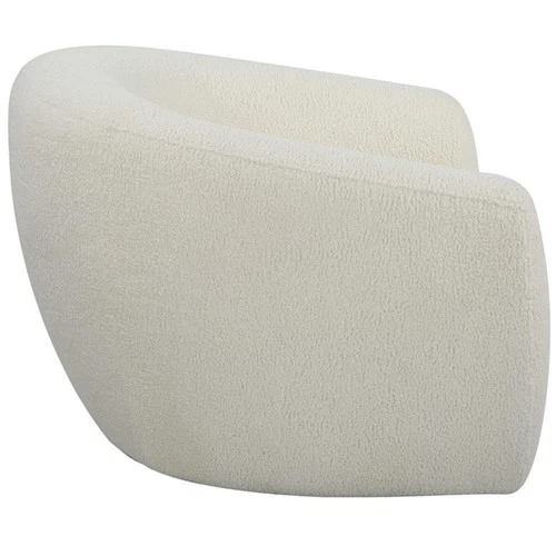 Uttermost Capra Contemporary Fabric and Wood Art Deco Swivel Chair in White - Picture 4 of 9