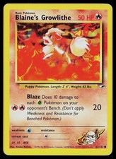 Pokemon Card Gym Heroes Blaine's Growlithe 62/132 Unlimited Common