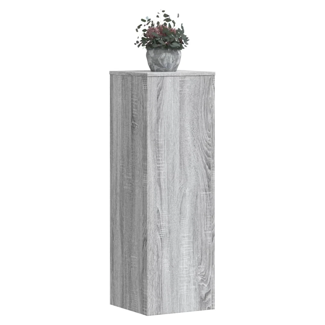 Plant Stand 2pcs Grey Sonoma Engineered Wood 33x33x100cm Pair Set Indoor Outdoor