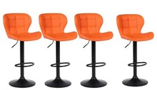 4 Orange Bar Stools Faux Leather, Breakfast Bar Acapulco kitchen, orange faux