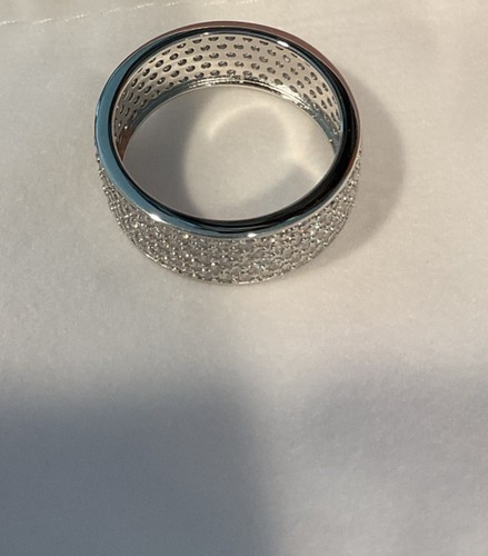 NIB Diamonique x Jennifer Miller 5-Row Pave Ring Sterling Silver Size 10 - Picture 3 of 7