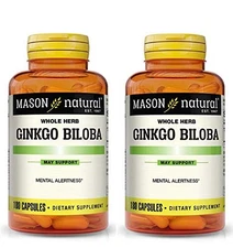 Mason Vitamins Ginkgo Biloba 500 mg 180 ct Pack of 2 Bottles Total 360 Capsules