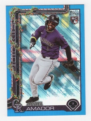 2025 TOPPS HOLIDAY BASEBALL BLUE METALLIC GLITTER FOIL #H1-H200