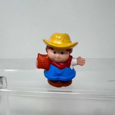 Fisher Price Little People Jed Farmer Seed Bag Boy Man Strawhat Figurine 2001