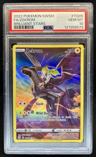 2022 Pokemon SWSH Brilliant Stars Zekrom Trainer Gallery Holo #TG05/TG30 PSA 10