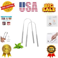 2 Pack Tongue Scraper,Stainless Steel Tongue Cleaners,Tongue Scraper for Adul...